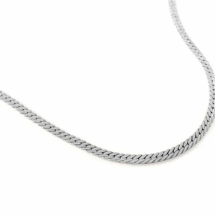 Stainless Steel Flat Snake Bone Chain Necklace (2 Colors , 2 Sizes) - PremiumBrandGoods