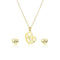 Stainless Steel Heart shaped Mom Necklace and Earrings Set