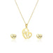 Stainless Steel Heart shaped Mom Necklace and Earrings Set - PremiumBrandGoods