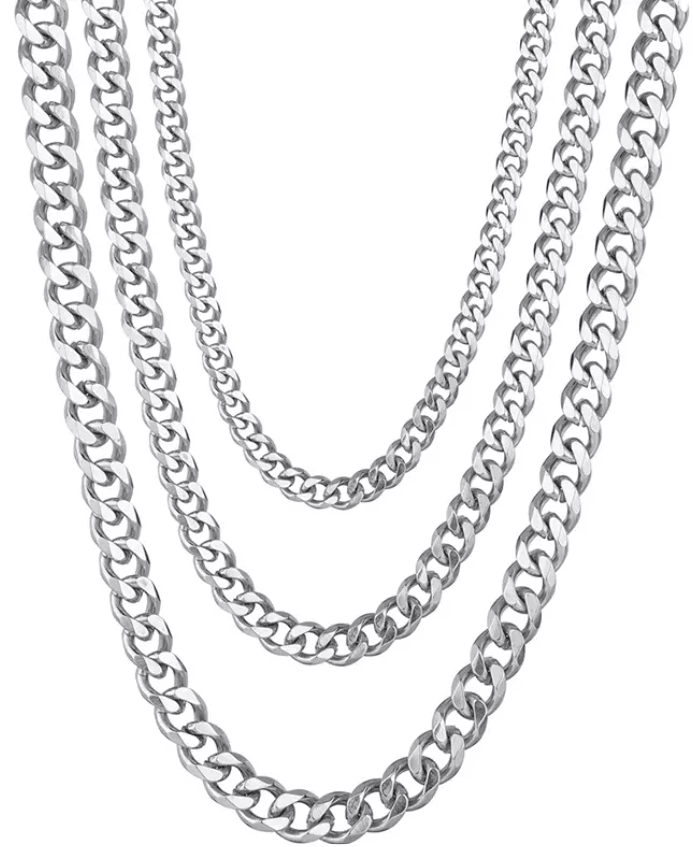 Stainless Steel Necklace Chains (Multiple Sizes & Styles) NK Chain Silver / 26 inch
