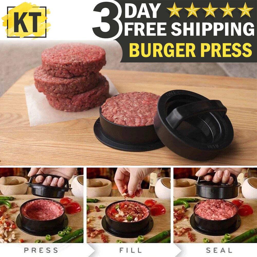 Stuffed Burger Press Kit Hamburger Patty Non Stick Molds Maker Tool Sliders BBQ