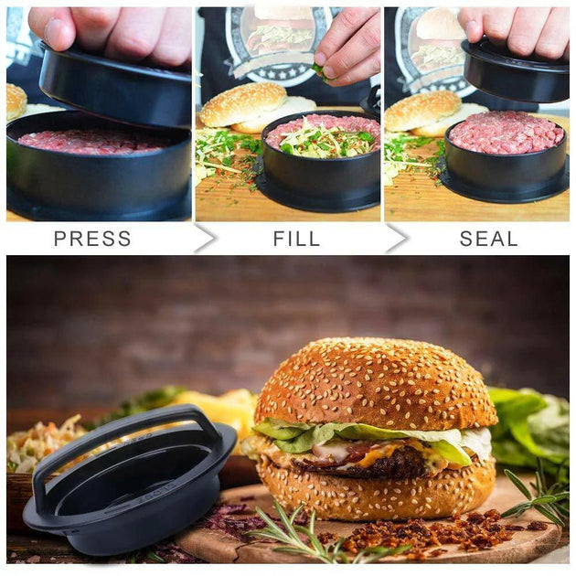 Stuffed Burger Press Kit Hamburger Patty Non Stick Molds Maker Tool Sliders BBQ