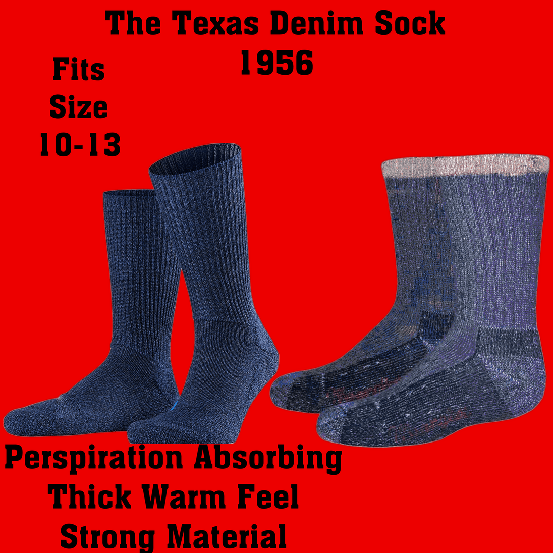 The Texas Denim Men's Thermal Sock - PremiumBrandGoods