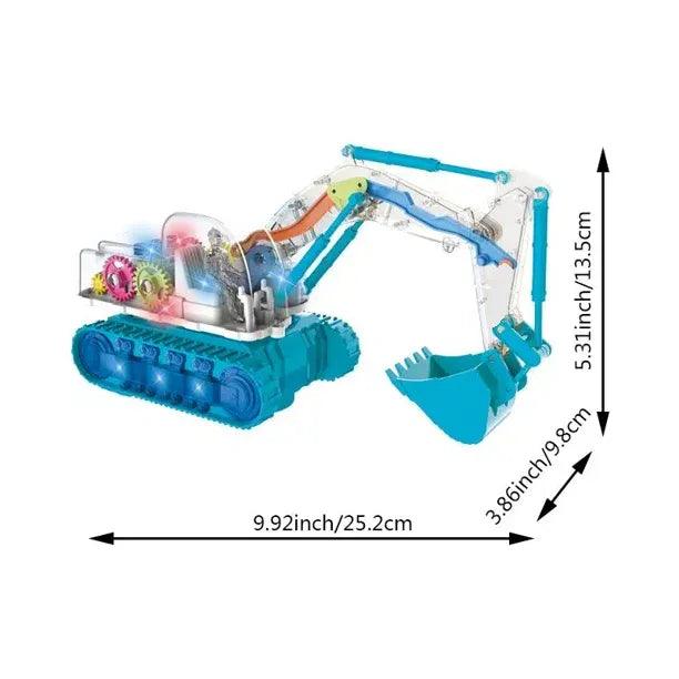 Transparent Gear Excavator Electric Children‘s Educational Simulation Model Engineering Car Lighting Music Toy Gift - PremiumBrandGoods