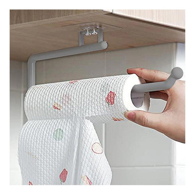 Wall Mount Paper Towel Holder Self Adhesive Stick under Cabinet Kitchen Bathroom