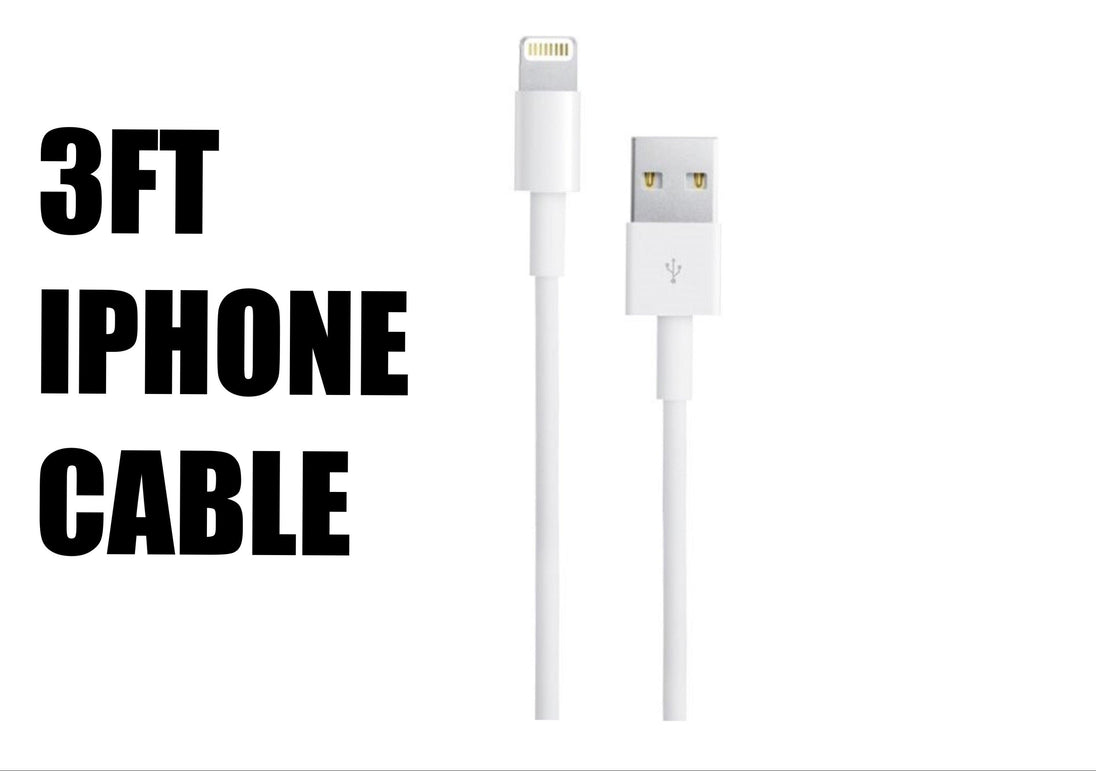 White 3 Ft Iphone Lightning Cable Charger - PremiumBrandGoods