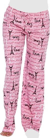 Women's Cozy Pajama Set EIFFEL TOWER Pants and Cotton Soft Heart T shirt by Just Love - PremiumBrandGoods
