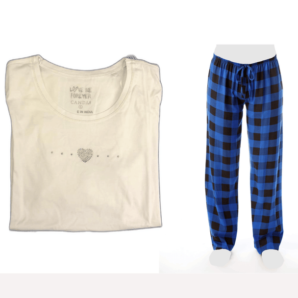 Women's Cozy Pajama Set Pants and Cotton Soft Heart T shirt by Just Love - PremiumBrandGoods