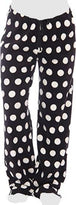 Women's Cozy Pajama Set Plush Black Polka Dot Pants and Cotton Soft Heart T shirt by Just Love - PremiumBrandGoods