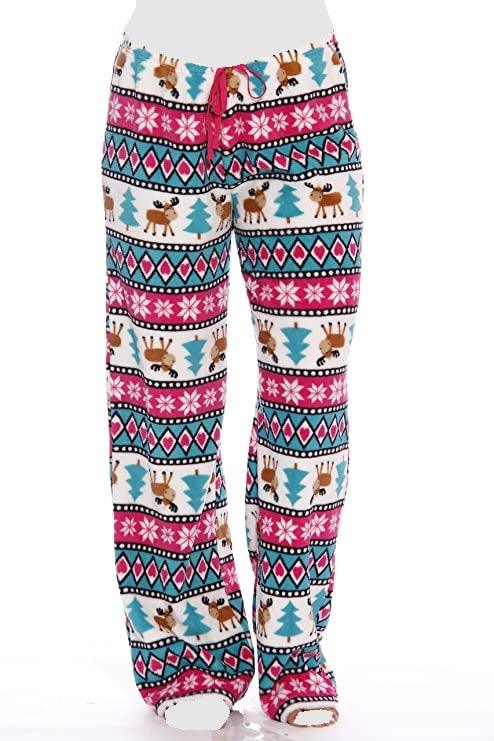 Women's Cozy Pajama Set Plush Holiday Pants and Cotton Soft Heart T shirt by Just Love - PremiumBrandGoods