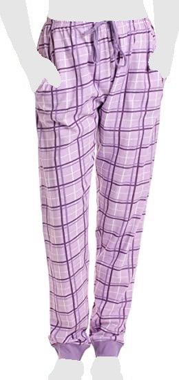 Women s Cozy Pajama Set Purple Plaid Pants and Cotton Soft Heart T shi