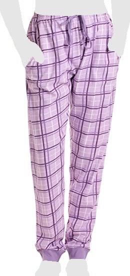 Women's Cozy Pajama Set Purple Plaid Pants and Cotton Soft Heart T shirt by Just Love - PremiumBrandGoods