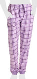 Women's Cozy Pajama Set Purple Plaid Pants and Cotton Soft Heart T shirt by Just Love - PremiumBrandGoods
