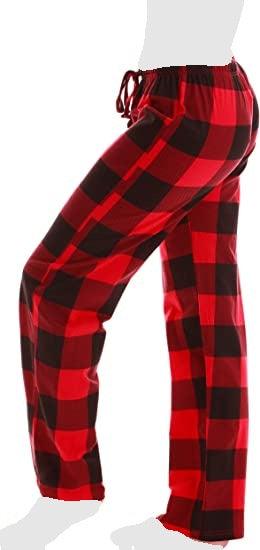 Women's Cozy Pajama Set Red/Black Plaid Pants and Cotton Soft Heart T shirt by Just Love - PremiumBrandGoods