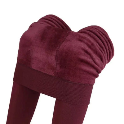 Women’s Extra 220g Fleece Leggings High Waist Stretchy Warm Leggings  (One Size) - PremiumBrandGoods