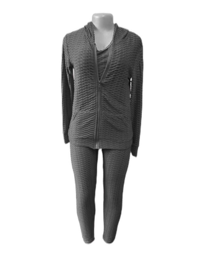 Women's Fitness Suit 3 piece Set Sweater Sweatpants Tank Top Stretchy Soft (6 Colors , 4 Sizes) - PremiumBrandGoods