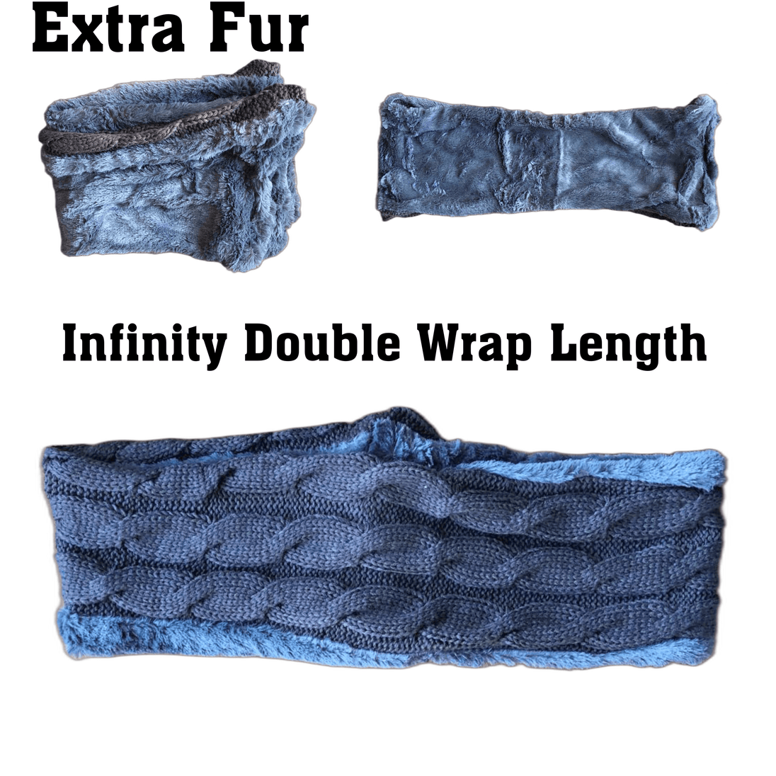 Women's Infinity Scarf and Winter Hat Set Warm n Cozy with Faux Fur Inside - PremiumBrandGoods
