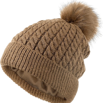 Women's Warm Fleece lined Winter Beanie Hat - PremiumBrandGoods